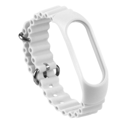 Силіконовий ремінець Ocean band Xiaomi Mi Band 3 / Mi Band 4 / Mi Band 5 / Mi Band 6 / Mi Band 7 White