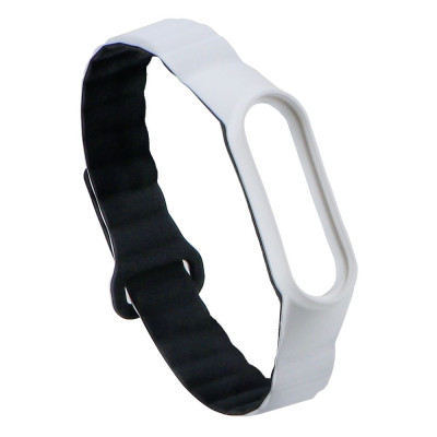 Силиконовый ремешок Silicone Link Xiaomi Mi Band 3/Mi Band4/Mi Band 5 /Mi Band 6/ Mi Band 7 White/Black