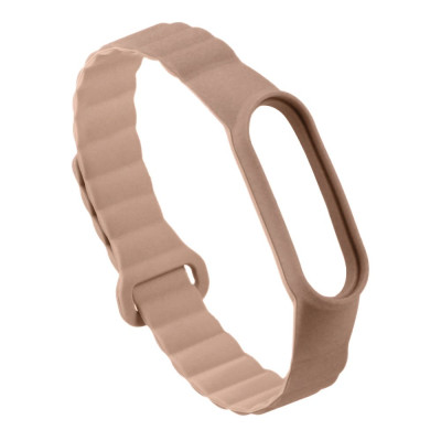 Силиконовый ремешок Silicone Link Xiaomi Mi Band 3/Mi Band4/Mi Band 5 /Mi Band 6/ Mi Band 7 Pink sand/Stone