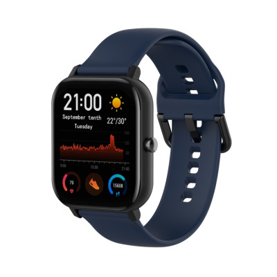 Ремешок силиконовый BeWatch для Xiaomi Amazfit BIP/GTS/GTR L 20 мм Темно-синий (1012389B)