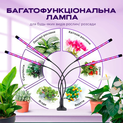 Фітолампа світлодіодна (LED) No Brand для рослин регулювання яскравості та кольору з пультом гнучка IP65 (FL-02) Фітолампа світлодіодна (LED) No Brand для рослин регулювання яскравості та кольору з пультом гнучка IP65 (FL-02)