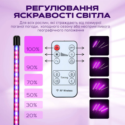 Фітолампа світлодіодна (LED) No Brand для рослин регулювання яскравості та кольору з пультом гнучка IP65 (FL-02) Фітолампа світлодіодна (LED) No Brand для рослин регулювання яскравості та кольору з пультом гнучка IP65 (FL-02)