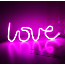 Настенный неоновый светильник ночник Angel Love розовый