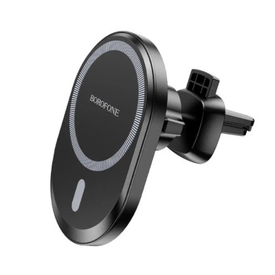 Автомобільний тримач для телефону з бездротовою зарядкою Borofone BH201 MagSafe 5W-15W