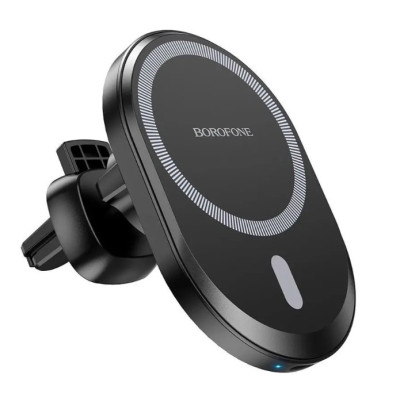 Автомобільний тримач для телефону з бездротовою зарядкою Borofone BH201 MagSafe 5W-15W Автомобільний тримач для телефону з бездротовою зарядкою Borofone BH201 MagSafe 5W-15W