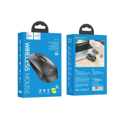 Мишка безпровідна Hoco GM14 2.4G для пк та ноутбуків чорна Мишка безпровідна Hoco GM14 2.4G для пк та ноутбуків чорна