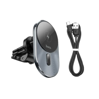 Автомобільний магнітний тримач Hoco CA91 з бездротовою зарядкою MagSafe 5W-15W Автомобільний магнітний тримач Hoco CA91 з бездротовою зарядкою MagSafe 5W-15W