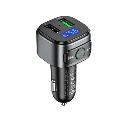 Автомобільний FM модулятор трансмітер Hoco E67 BT5.0/2USB/3A/QC зі швидкою зарядкою