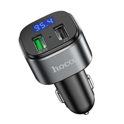 Автомобильный FM модулятор трансмиттер Hoco E67 BT5.0/2USB/3A/QC с быстрой зарядкой Автомобильный FM модулятор трансмиттер Hoco E67 BT5.0/2USB/3A/QC с быстрой зарядкой