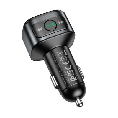 Автомобильный FM модулятор трансмиттер Hoco E67 BT5.0/2USB/3A/QC с быстрой зарядкой Автомобильный FM модулятор трансмиттер Hoco E67 BT5.0/2USB/3A/QC с быстрой зарядкой