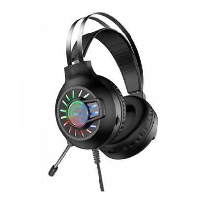 Игровые геймерские накладные наушники Hoco Gaming ESD04 с микрофоном и LED подсветкой
