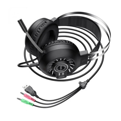 Игровые геймерские накладные наушники Hoco Gaming ESD04 с микрофоном и LED подсветкой Игровые геймерские накладные наушники Hoco Gaming ESD04 с микрофоном и LED подсветкой