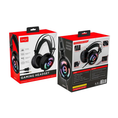 Игровые наушники IPega Gaming PG-R008 с микрофоном и RGB подсветкой черные Игровые наушники IPega Gaming PG-R008 с микрофоном и RGB подсветкой черные
