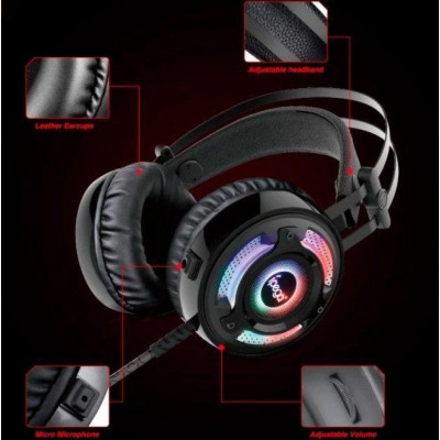 Игровые наушники IPega Gaming PG-R008 с микрофоном и RGB подсветкой черные Игровые наушники IPega Gaming PG-R008 с микрофоном и RGB подсветкой черные