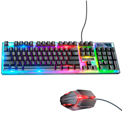 Игровой набор клавиатура + мышь Hoco GM18 с RGB подсветкой