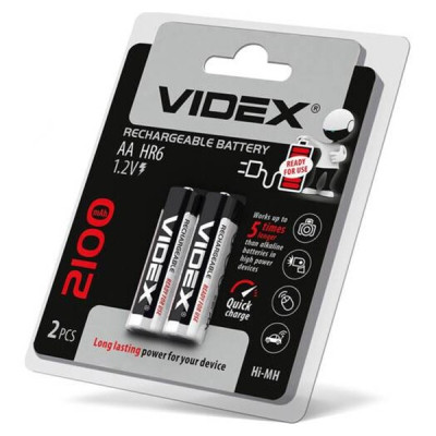 Аккумуляторная батарейка Videx AA HR6 2100mAh 2 шт