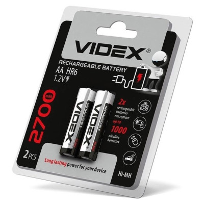 Аккумуляторная батарейка Videx AA HR6 2700mAh 2 шт