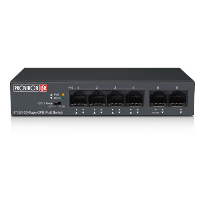 Неуправляемый PoE-коммутатор Provision ISR PoES-0460C+2I-V2 с 4 портами PoE
