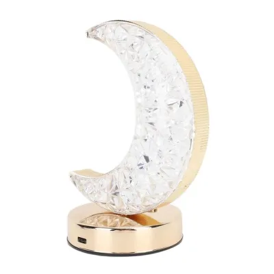 Настольная светодиодная кристаллическая лампа RIAS Moon Diamond Gold Настольная светодиодная кристаллическая лампа RIAS Moon Diamond Gold