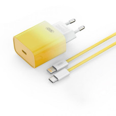 Комплект зарядного пристрою XO CE18 1Type-C PD/QC 30W Type-C to Lightning Yellow