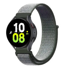 Ремінець нейлоновий на липучці BeWatch для Samsung Galaxy Watch 4/5/6 Темно-зелений (101138.4UW)