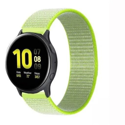 Ремешок нейлоновый на липучке BeWatch для Samsung Galaxy Watch 4/5/6 Лимонный (1011312.4UW)