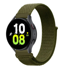 Ремінець нейлоновий на липучці BeWatch для Samsung Galaxy Watch 4/5/6 Оливковий (1011336.4UW)