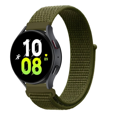 Ремінець нейлоновий на липучці BeWatch для Samsung Galaxy Watch 4/5/6 Оливковий (1011336.4UW)