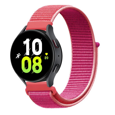 Ремінець нейлоновий на липучці BeWatch для Samsung Galaxy Watch 4/5/6 Кораловий (1011347.3UW)