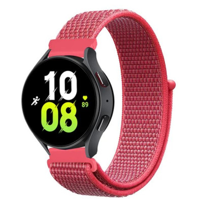 Ремінець нейлоновий на липучці BeWatch для Samsung Galaxy Watch 4/5/6 Червоний (1011384.2UW)