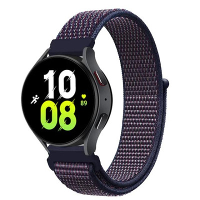 Ремінець нейлоновий на липучці BeWatch для Samsung Galaxy Watch 4/5/6 Фіолетовий (1011389.2UW)