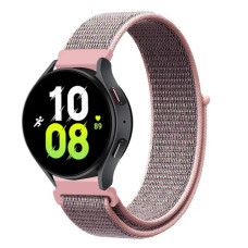 Ремінець нейлоновий на липучці BeWatch для Samsung Galaxy Watch 4/5/6 Рожевий (1011338.6UW)