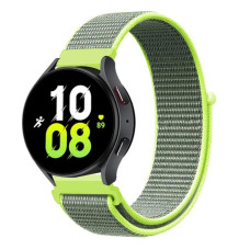 Ремінець нейлоновий на липучці BeWatch для Samsung Galaxy Watch 4/5/6 Сіро-салатовий (1011303.2UW)