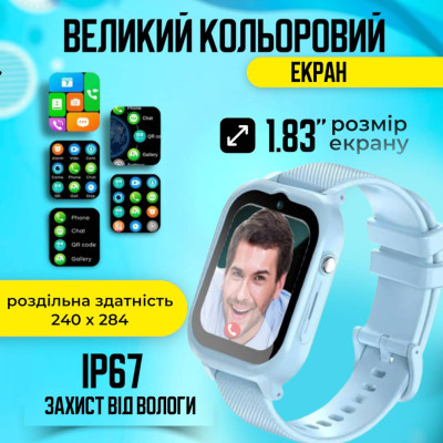 Смарт часы детские A1 с видеозвонком HD-камерой и GPS 2 сменных корпуса в комплекте Голубой (KW2-A1-Blue) Смарт часы детские A1 с видеозвонком HD-камерой и GPS 2 сменных корпуса в комплекте Голубой (KW2-A1-Blue)