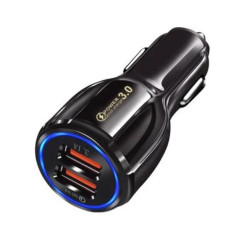 Зарядний пристрій Xiamen 2USB PD18W QC 3.0 Black (050555)