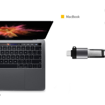 Адаптер Перехідник Type-C-мама на USB GT Gray (6151534324) Адаптер Перехідник Type-C-мама на USB GT Gray (6151534324)