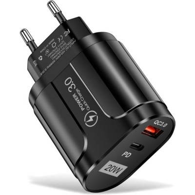 Сетевое зарядное устройство Mirrow USB Type-C Super Charge/Quick Charge 3.0 PD 20W Black (366589741) Сетевое зарядное устройство Mirrow USB Type-C Super Charge/Quick Charge 3.0 PD 20W Black (366589741)