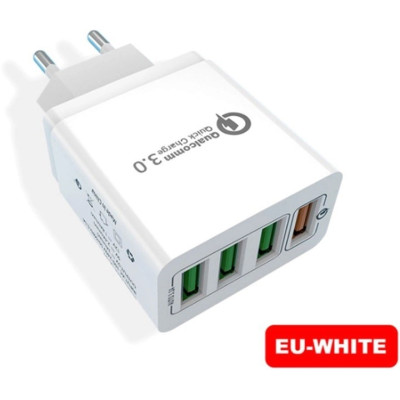 Сетевое зарядное устройство Mirrow 4 USB Super Charge/Quick Charge White (С050564) Сетевое зарядное устройство Mirrow 4 USB Super Charge/Quick Charge White (С050564)