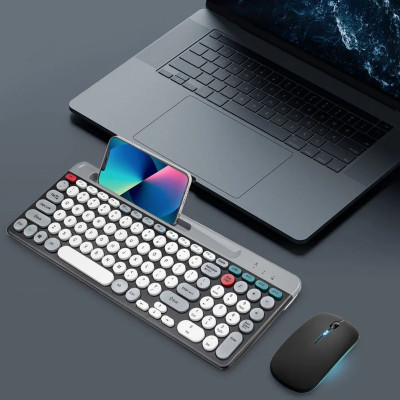 Комплект беспроводной клавиатура с мышью RIAS ZYG-806 Grey-Black Комплект беспроводной клавиатура с мышью RIAS ZYG-806 Grey-Black