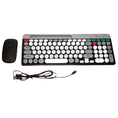 Комплект беспроводной клавиатура с мышью RIAS ZYG-806 Grey-Black Комплект беспроводной клавиатура с мышью RIAS ZYG-806 Grey-Black