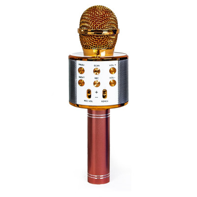 Бездротовий мікрофон-караоке Wster MP3 Bluetooth Pink and Gold (1525693038)