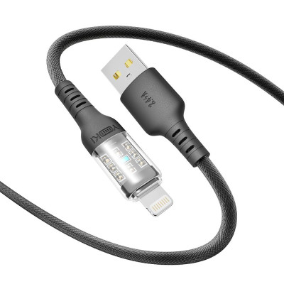 Кабель для заряджання та обміну даними USB Yoki YK-CY23 CYBER Series USB/Lightning 12W 2.4A/5V 1.2 m Чорний Кабель для заряджання та обміну даними USB Yoki YK-CY23 CYBER Series USB/Lightning 12W 2.4A/5V 1.2 m Чорний