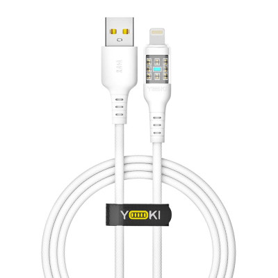 Кабель для заряджання та обміну даними USB Yoki YK-CY23 CYBER Series USB/Lightning 12W 2.4A/5V 1.2 m Білий
