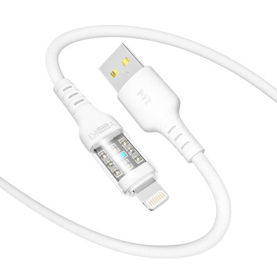 Кабель для заряджання та обміну даними USB Yoki YK-CY23 CYBER Series USB/Lightning 12W 2.4A/5V 1.2 m Білий Кабель для заряджання та обміну даними USB Yoki YK-CY23 CYBER Series USB/Lightning 12W 2.4A/5V 1.2 m Білий