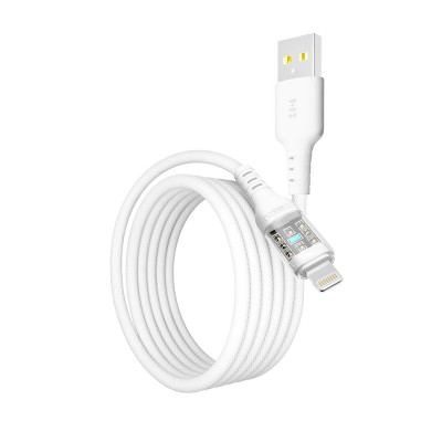 Кабель для заряджання та обміну даними USB Yoki YK-CY23 CYBER Series USB/Lightning 12W 2.4A/5V 1.2 m Білий Кабель для заряджання та обміну даними USB Yoki YK-CY23 CYBER Series USB/Lightning 12W 2.4A/5V 1.2 m Білий