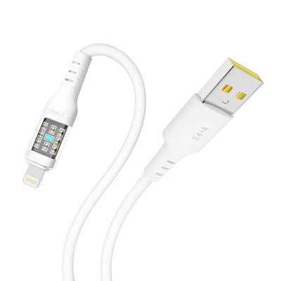 Кабель для заряджання та обміну даними USB Yoki YK-CY23 CYBER Series USB/Lightning 12W 2.4A/5V 1.2 m Білий Кабель для заряджання та обміну даними USB Yoki YK-CY23 CYBER Series USB/Lightning 12W 2.4A/5V 1.2 m Білий