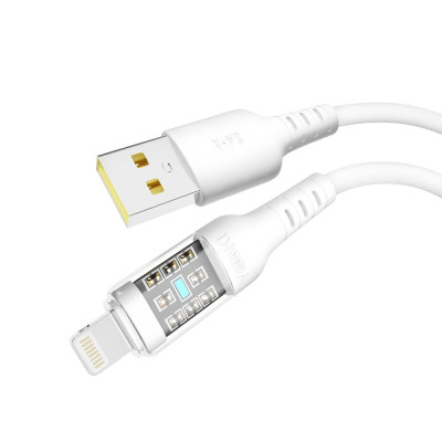Кабель для заряджання та обміну даними USB Yoki YK-CY23 CYBER Series USB/Lightning 12W 2.4A/5V 1.2 m Білий Кабель для заряджання та обміну даними USB Yoki YK-CY23 CYBER Series USB/Lightning 12W 2.4A/5V 1.2 m Білий