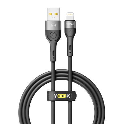 Кабель для зарядки и обмена данными USB Yoki YK-EX11 EXTRA Series USB/Lightning 12W 2.4A/5V 1.2 m Black