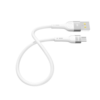 Кабель для заряджання та обміну даними USB Yoki YK-EX11 EXTRA Series USB/МicroUSB 60W 3A/20V 0.25 m White