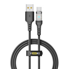 Кабель для зарядки и обмена данными USB Yoki YK-CY23 CYBER Series USB/Type C 60W 3A/20V 1.2 m Черный